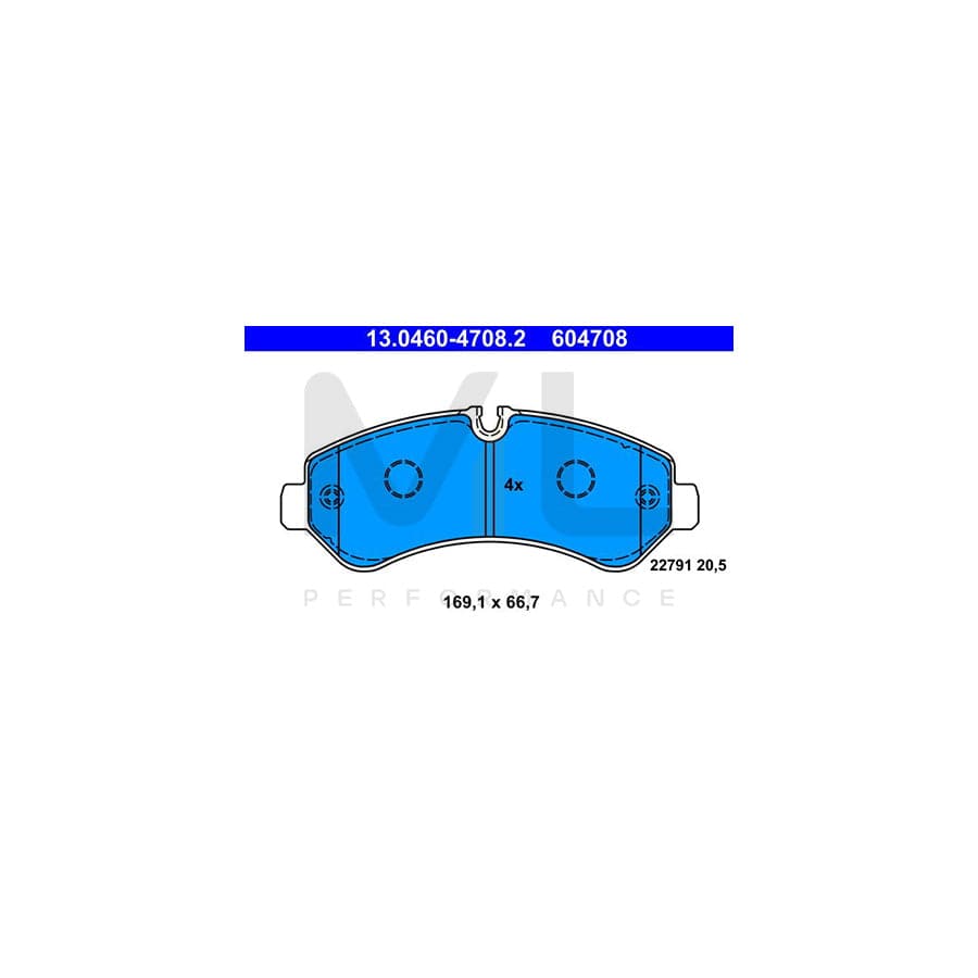 ATE 13.0460-4708.2 Brake pad set suitable for MERCEDES-BENZ SPRINTER excl. wear warning contact, prepared for wear indicator | ML Performance Car Parts