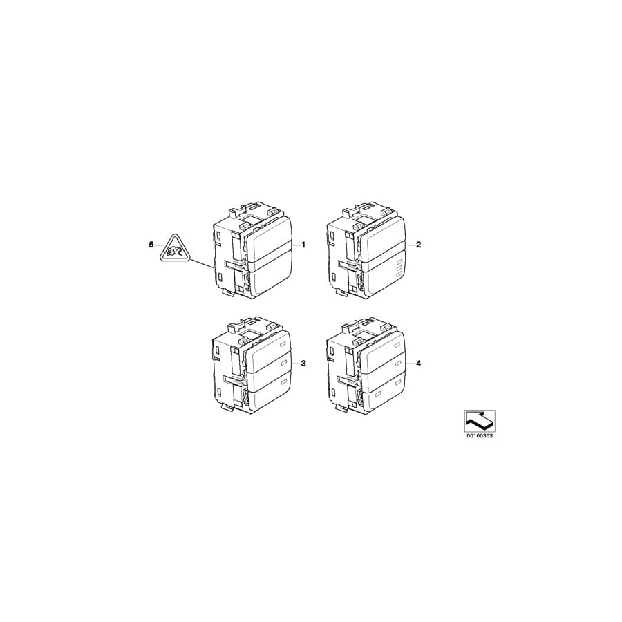 Genuine BMW 61319159076 E61 E60 Switch Center, C. Console, Switch Block (Inc. 530xd, 535d & 523i) | ML Performance UK Car Parts