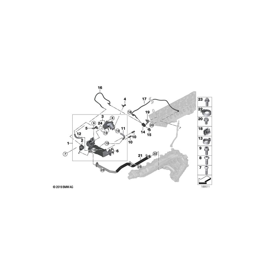 Genuine BMW 11717811171 E83 E93 E92 Hose, Inlet (Inc. X3 1.8d, 535dX & X5 30dX) | ML Performance UK Car Parts