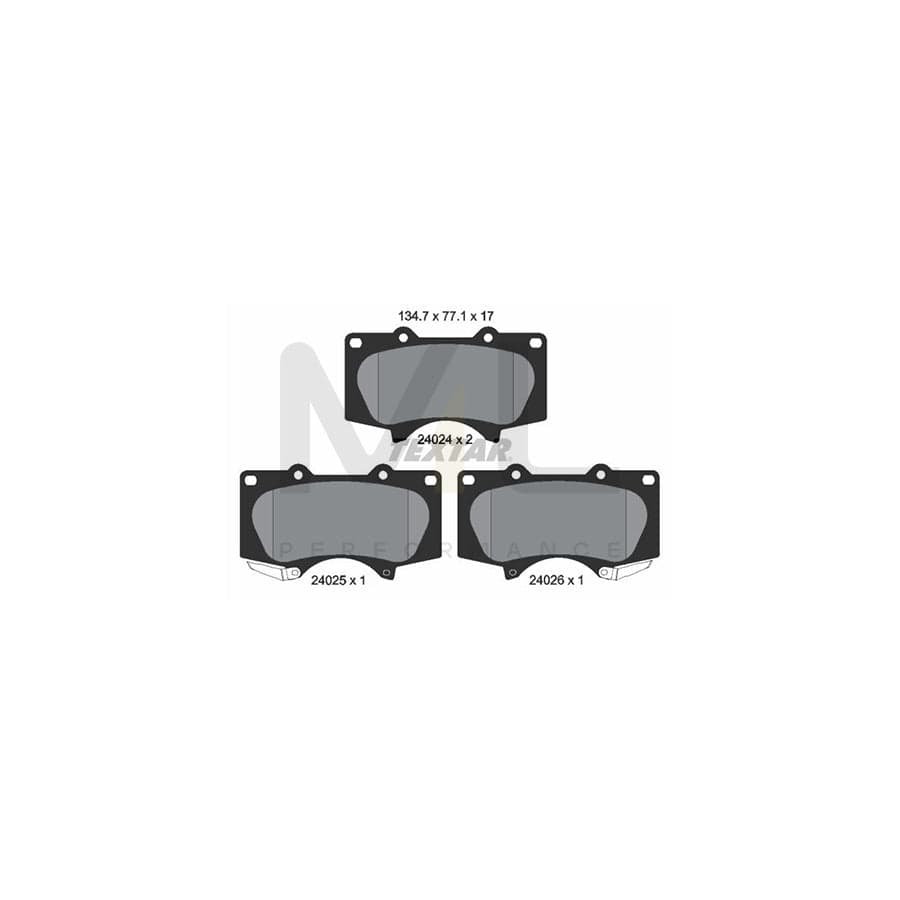 TEXTAR 2402403 Brake pad set with acoustic wear warning | ML Performance Car Parts