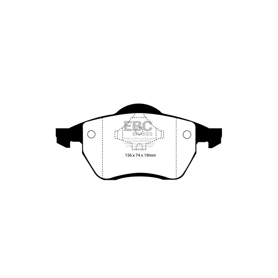 EBC DP21074 Ford Seat VW Greenstuff Front Brake Pads - Girling/TRW Caliper (Inc. Galaxy Mk1, Alhambra, Sharan) 2 | ML Performance UK Car Parts