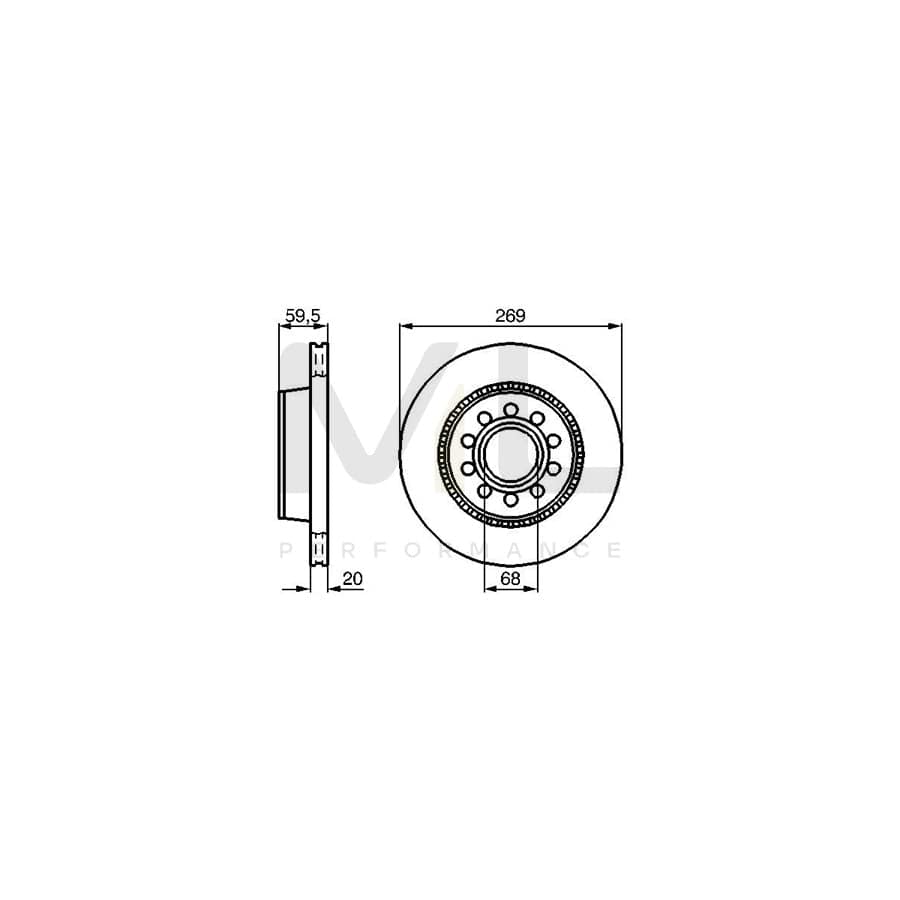 BOSCH 0 986 478 614 Brake Disc Internally Vented, Vented, Oiled, High-carbon | ML Performance Car Parts