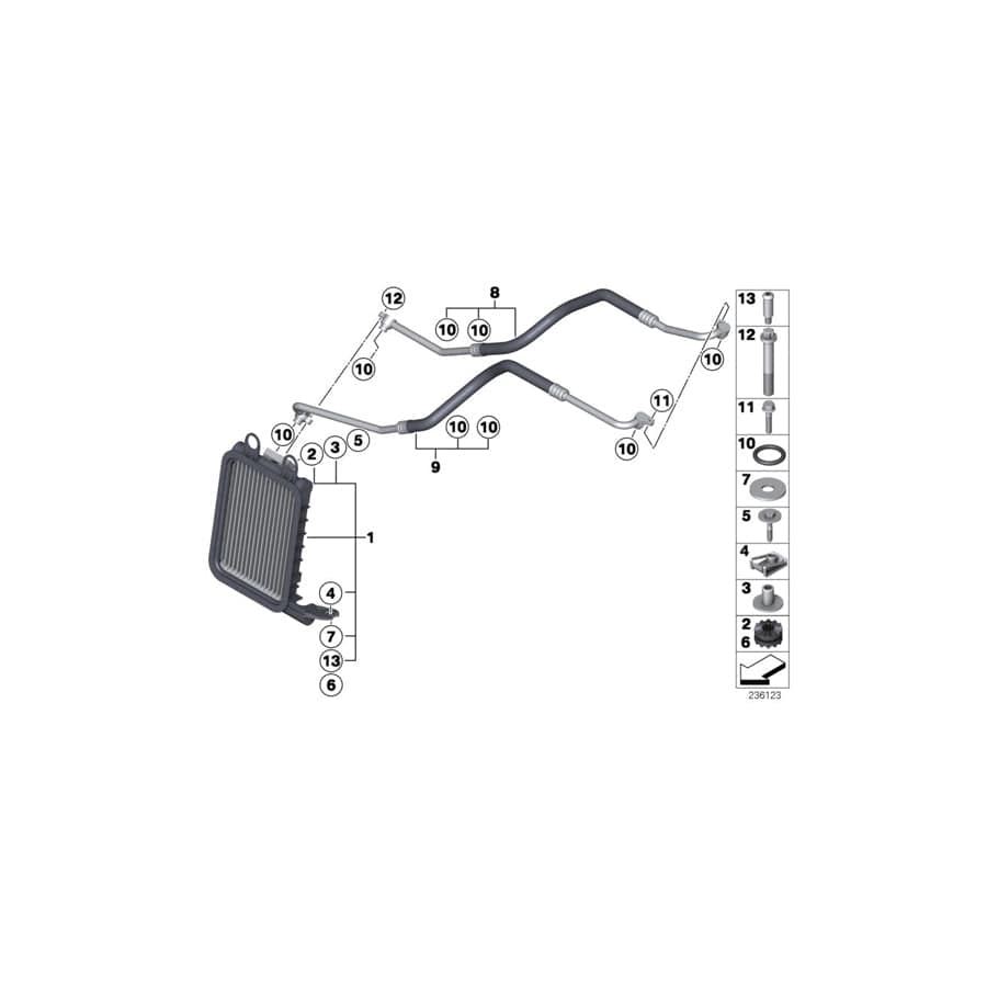 Genuine BMW 17217601536 F25 F26 Engine Oil Cooler (Inc. X4 M40iX, X4 35iX & X3 35iX) | ML Performance UK Car Parts