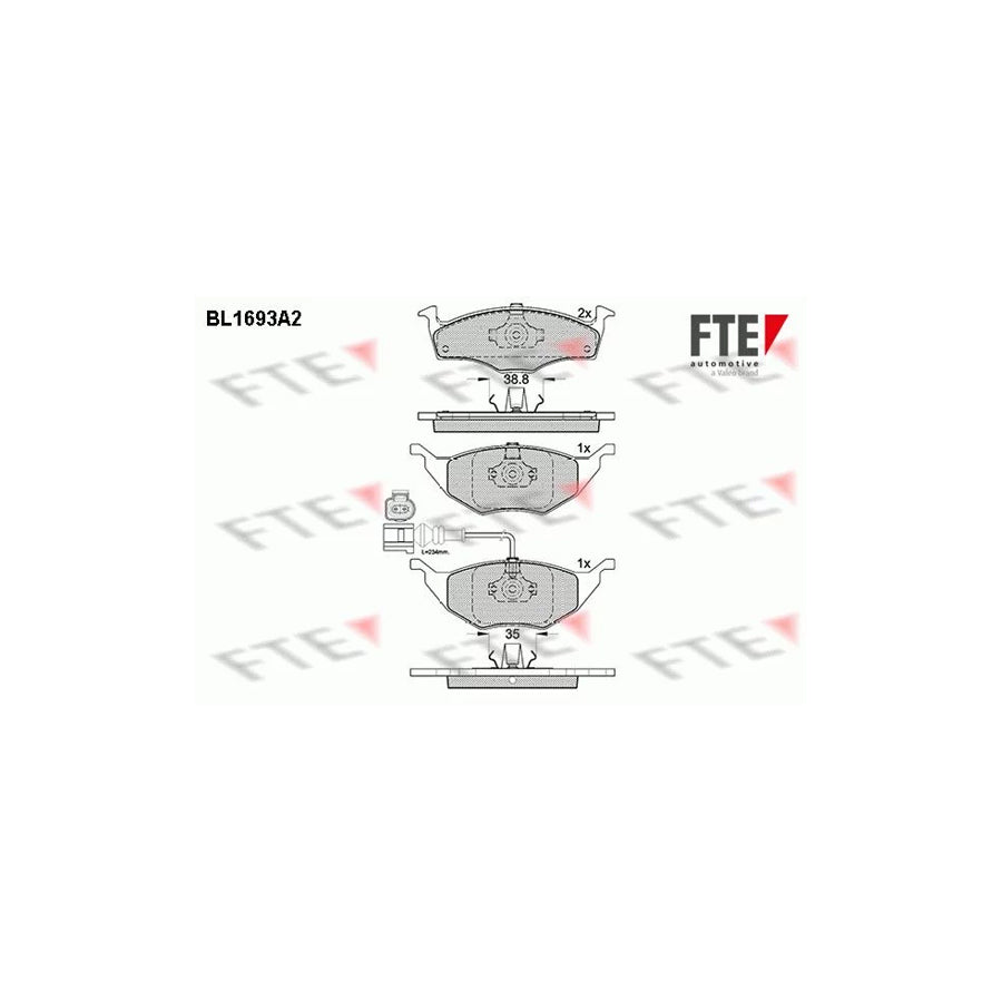 Fte BL1693A2 Brake Pad Set For Audi A2 (8Z0) | ML Performance UK Car Parts