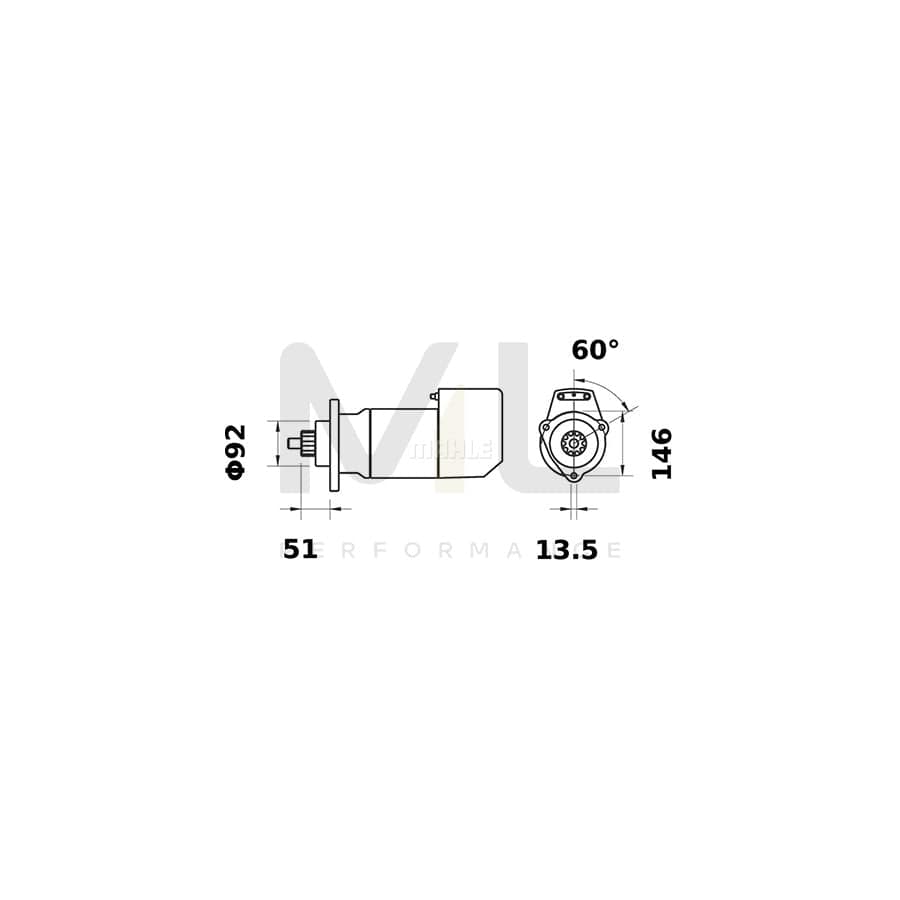 MAHLE ORIGINAL MS 453 Starter motor 12V 2,3kW, Teeth Quant.: 9 | ML Performance Car Parts