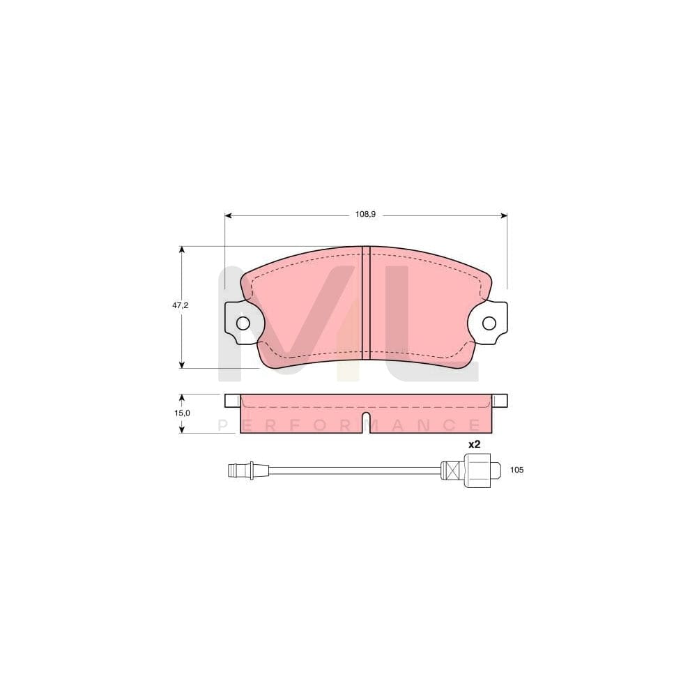 TRW Gdb172 Brake Pad Set For Alfa Romeo 33 Incl. Wear Warning Contact | ML Performance Car Parts