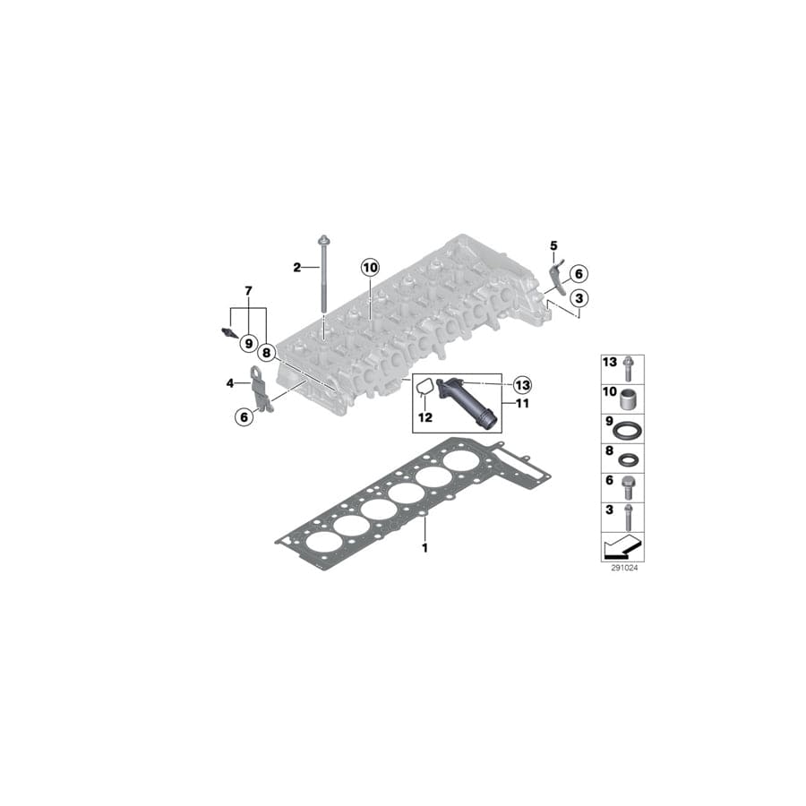 Genuine BMW 11128506603 F11 F01 F15 Cylinder Head Gasket Asbestos-Free 3-LOCH (Inc. X5 M50dX, 750LdX & 750dX) | ML Performance UK Car Parts