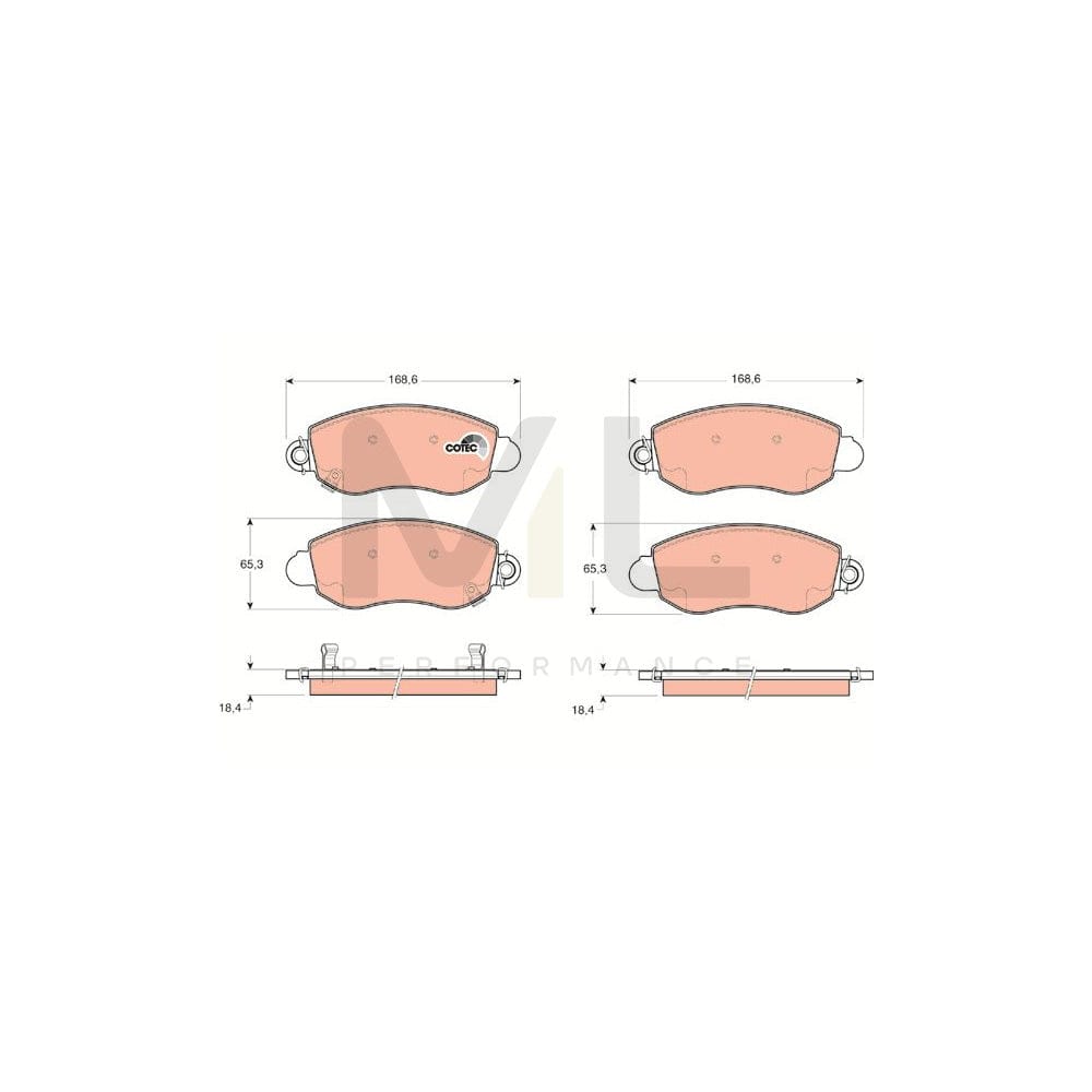 TRW Cotec Gdb1424 Brake Pad Set For Ford Transit With Acoustic Wear Warning | ML Performance Car Parts