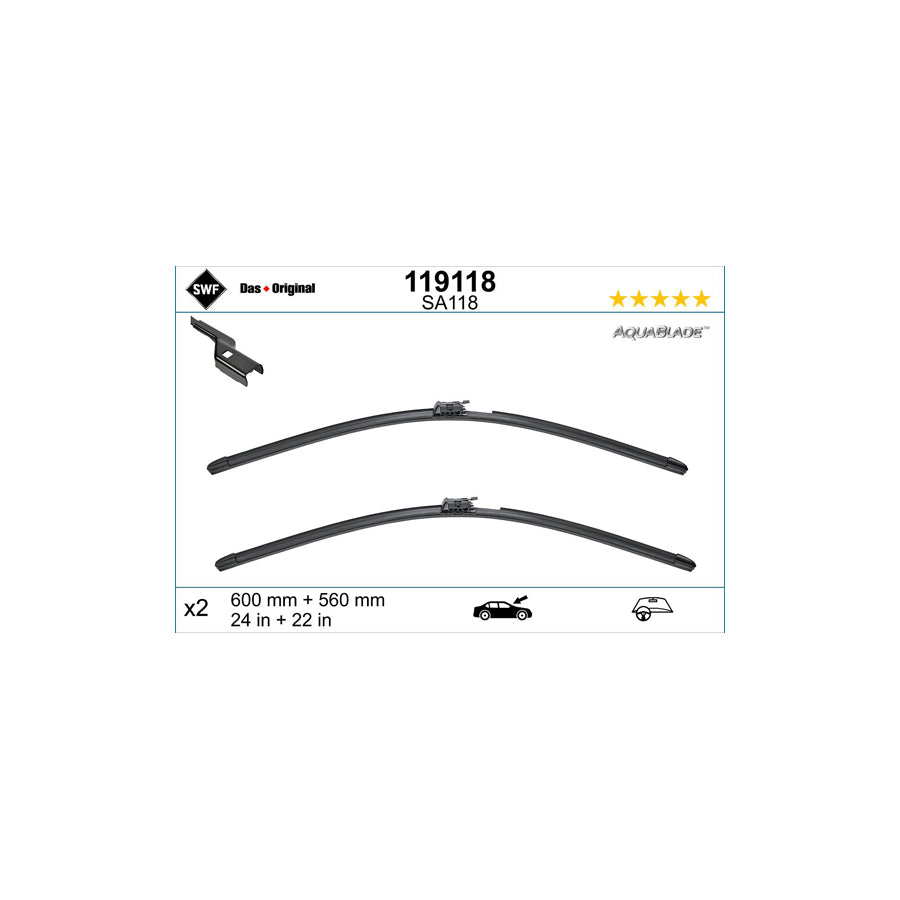 Swf 119118 Wiper Blade Suitable For Mercedes-Benz S-Class | ML Performance UK Car Parts