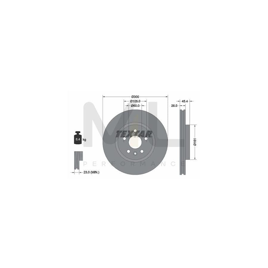 TEXTAR PRO 92277203 Brake Disc Internally Vented, Coated, without wheel hub, without wheel studs | ML Performance Car Parts