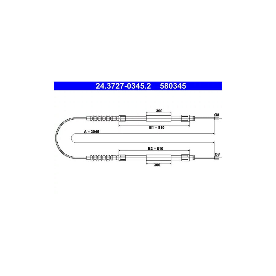 ATE 24.3727-0345.2 Hand Brake Cable