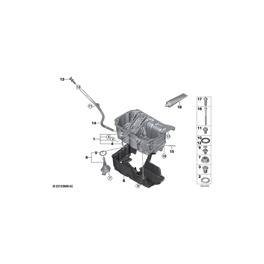 Genuine BMW 11438512502 F45 Dipstick (Inc. One D, Cooper D & X1 16d) | ML Performance UK Car Parts