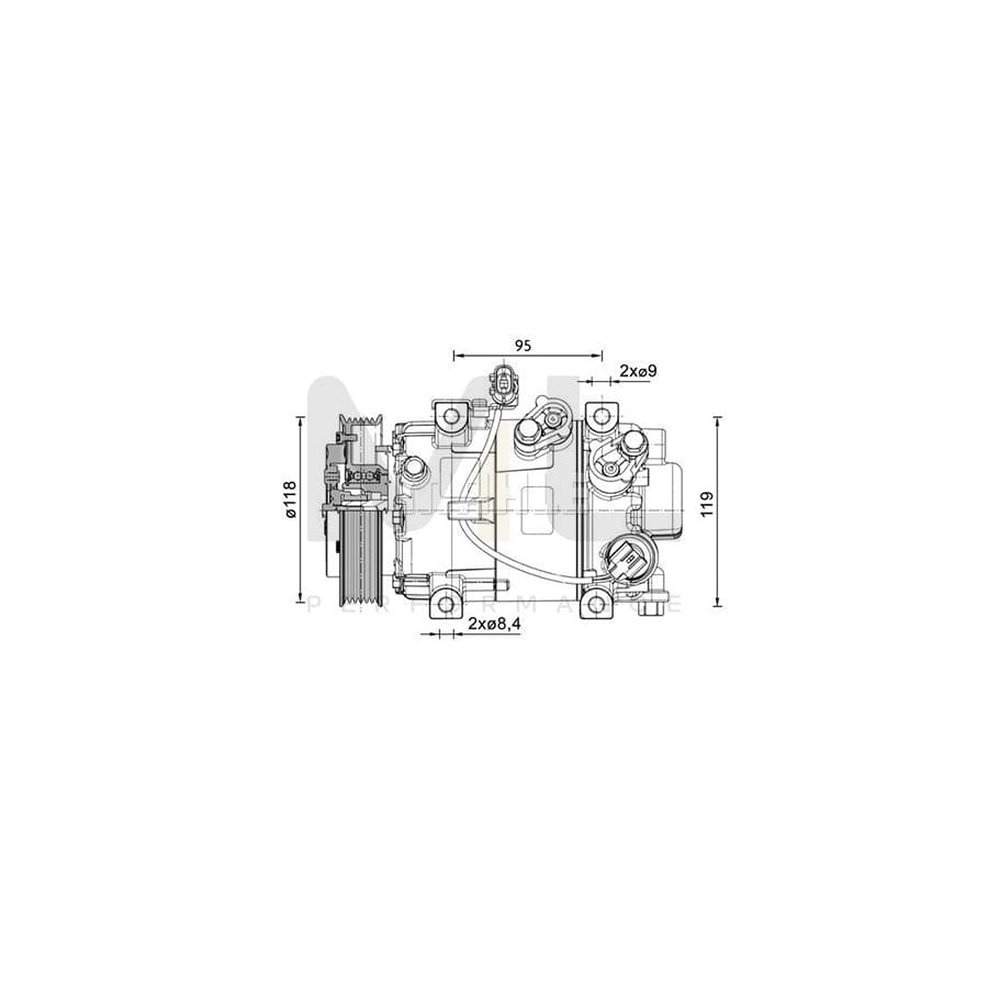 MAHLE ORIGINAL ACP 1466 000P Compressor, air conditioning for HYUNDAI i20 PAG 46 YF, Refrigerant: R 1234yf, R 134a | ML Performance Car Parts