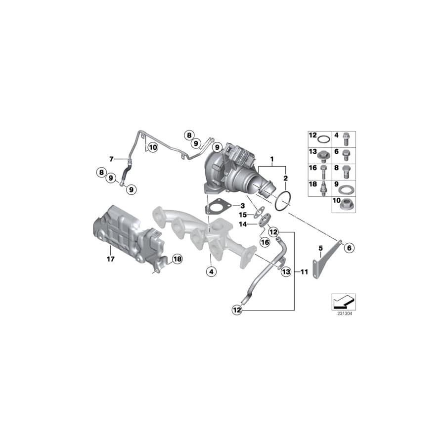 Genuine BMW 11128507618 Stud Bolt M6/M8X38,9 (Inc. Cooper D ALL4 2.0, Cooper D 1.6 & Cooper D 2.0) | ML Performance UK Car Parts