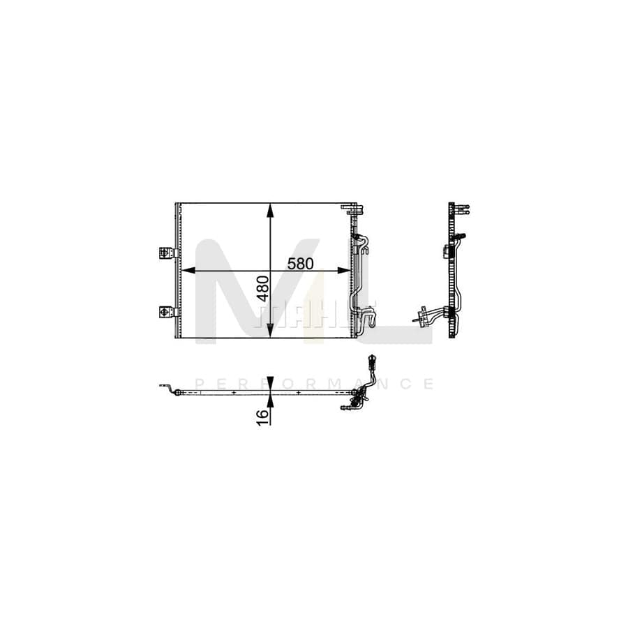 MAHLE ORIGINAL AC 364 000P Air conditioning condenser suitable for MERCEDES-BENZ S-Class with oil cooler, without dryer | ML Performance Car Parts