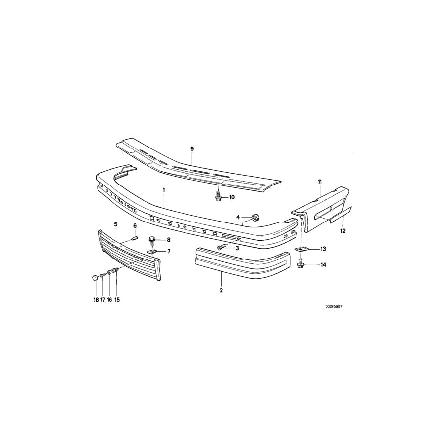 Genuine BMW 51111967618 E24 Rubber Strip, Bumper Front Right (Inc. 635CSi & M635CSi) | ML Performance UK Car Parts