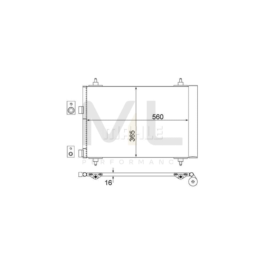 MAHLE ORIGINAL AC 315 000S Air conditioning condenser for PEUGEOT 307 with dryer | ML Performance Car Parts