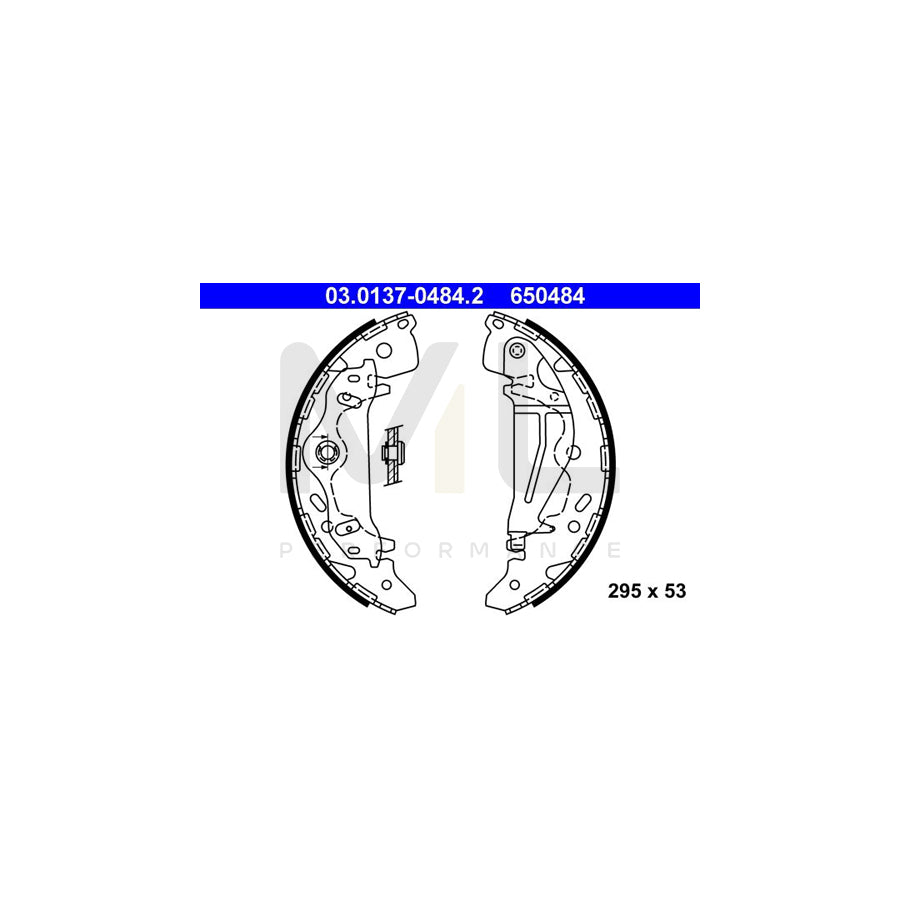 ATE 03.0137-0484.2 Brake Shoe Set for KIA Sedona I (GQ) with lever | ML Performance Car Parts