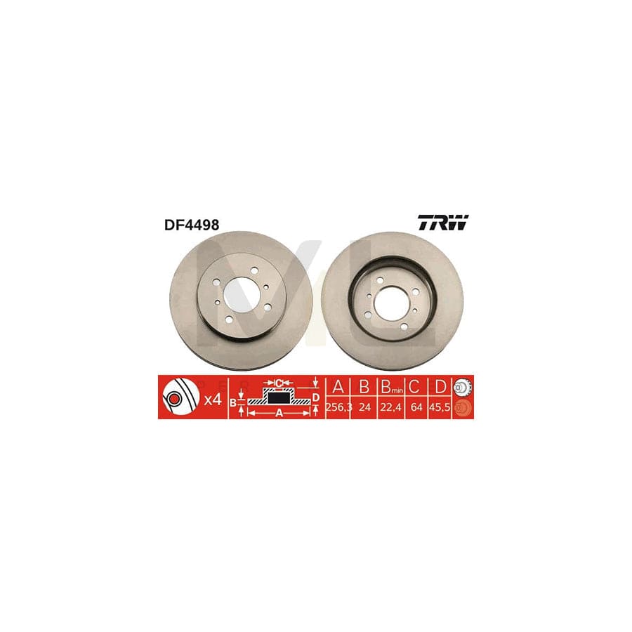 TRW DF4498 Brake Disc Vented, Painted | ML Performance Car Parts