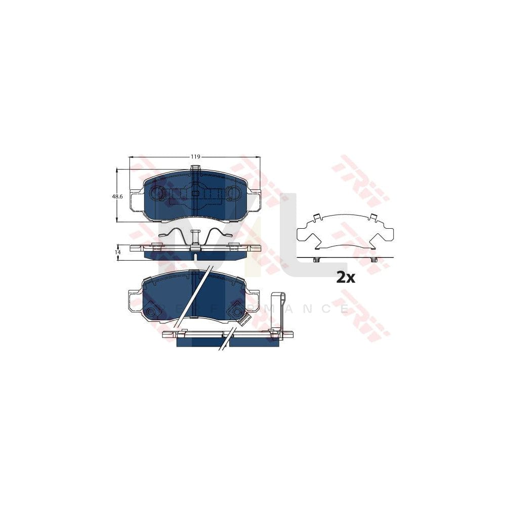 TRW Gdb3376Bte Brake Pad Set For Honda Insight With Acoustic Wear Warning, With Accessories | ML Performance Car Parts