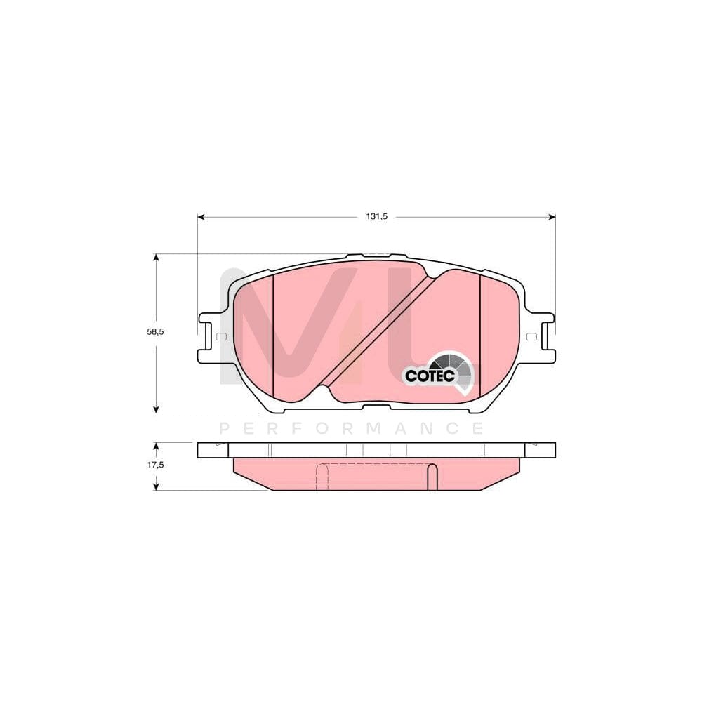 TRW Cotec Gdb3314 Brake Pad Set Not Prepared For Wear Indicator | ML Performance Car Parts