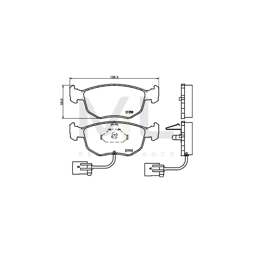 Hella 8DB 355 007-991 Brake Pad Set With Integrated Wear Warning Contact | ML Performance Car Parts