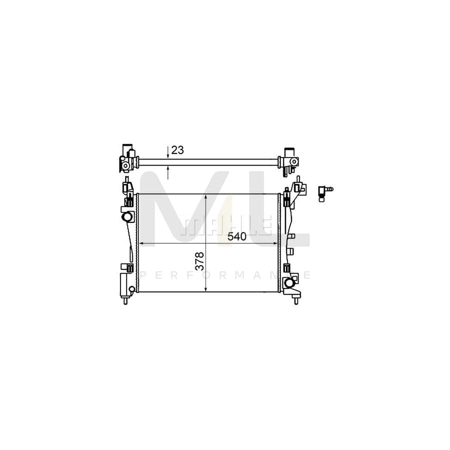 MAHLE ORIGINAL CR 1121 000S Engine radiator with hose, Mechanically jointed cooling fins, Manual Transmission | ML Performance Car Parts