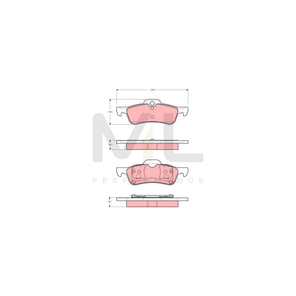 TRW Gdb1477 Brake Pad Set Prepared For Wear Indicator | ML Performance Car Parts