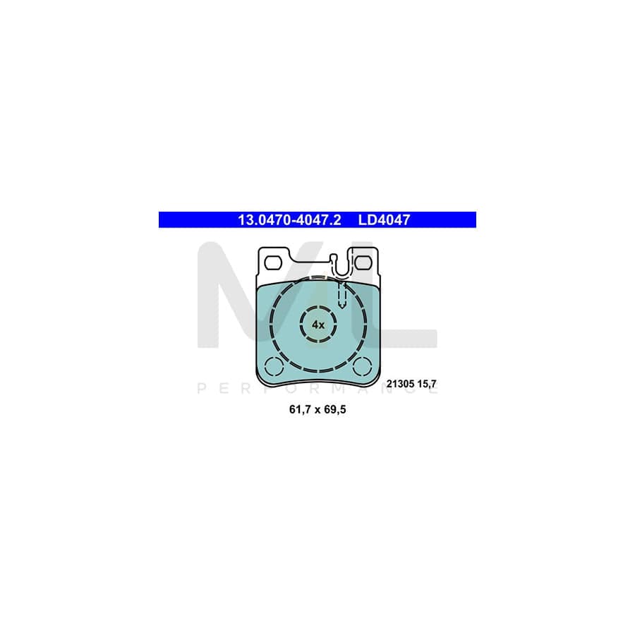 ATE Ceramic 13.0470-4047.2 Brake pad set excl. wear warning contact, prepared for wear indicator | ML Performance Car Parts