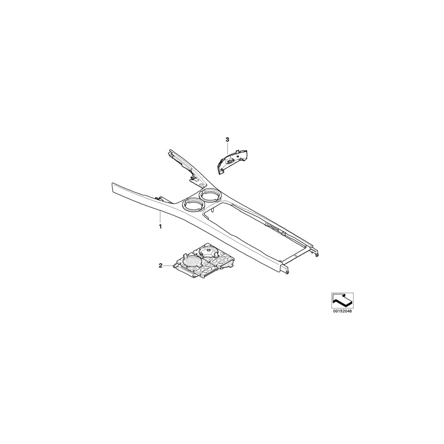 Genuine BMW 51167022816 E65 E66 E67 Cup Holder, Center Console DARK SILVER (Inc. 760Li, 740d & 745i) | ML Performance UK