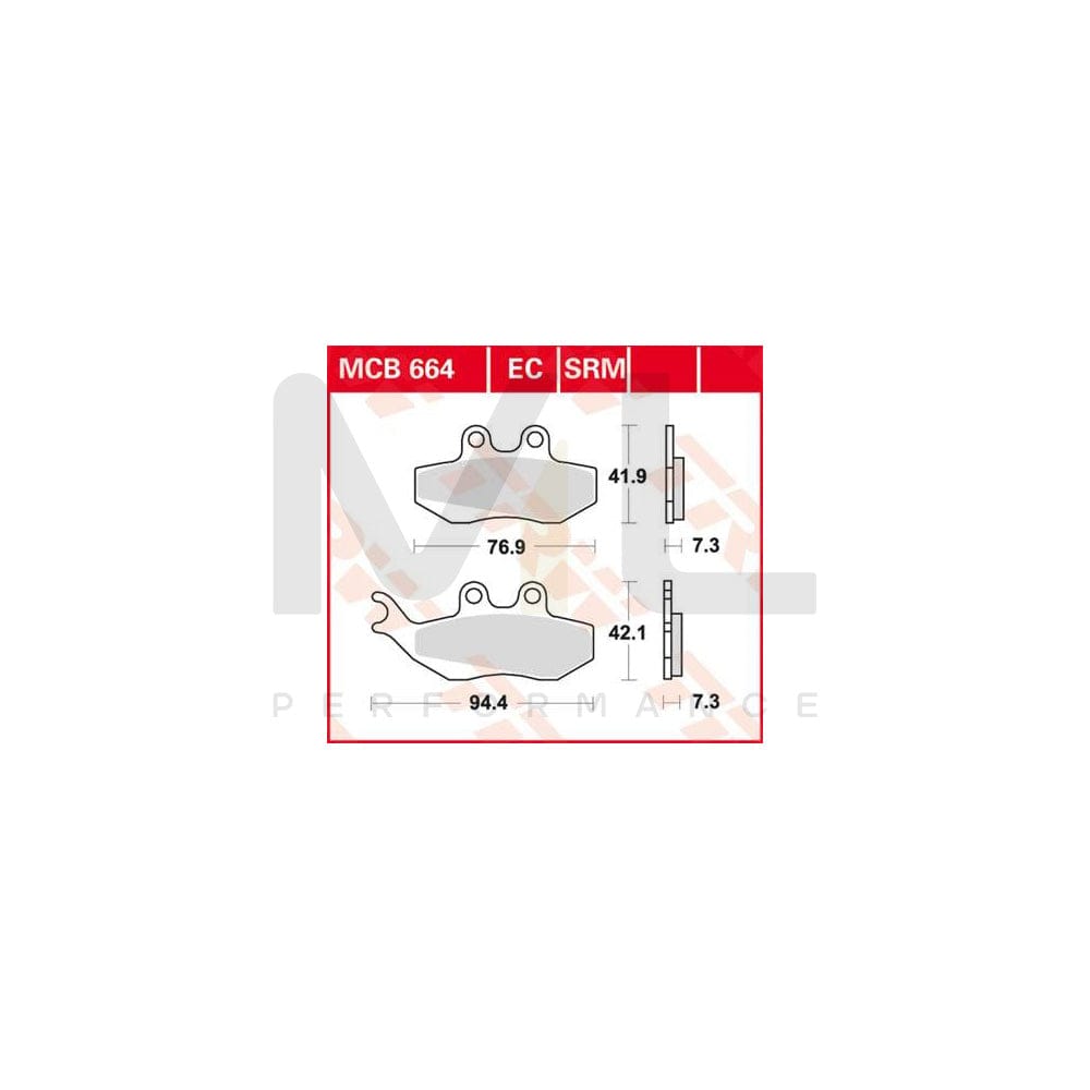 TRW Sinter Maxi Scooter Mcb664Srm Brake Pad Set | ML Performance Car Parts