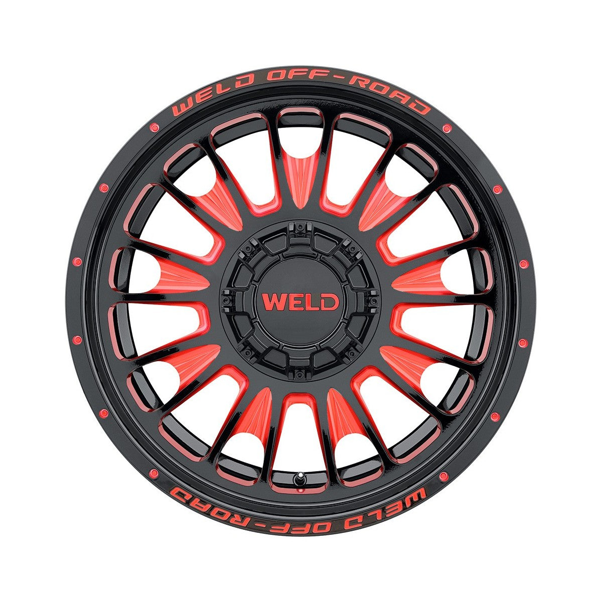 Weld W12200026476 Scorch W122 Wheel 20x10 5x114.3 ET-18 BS4.76 Gloss Black Milll Red