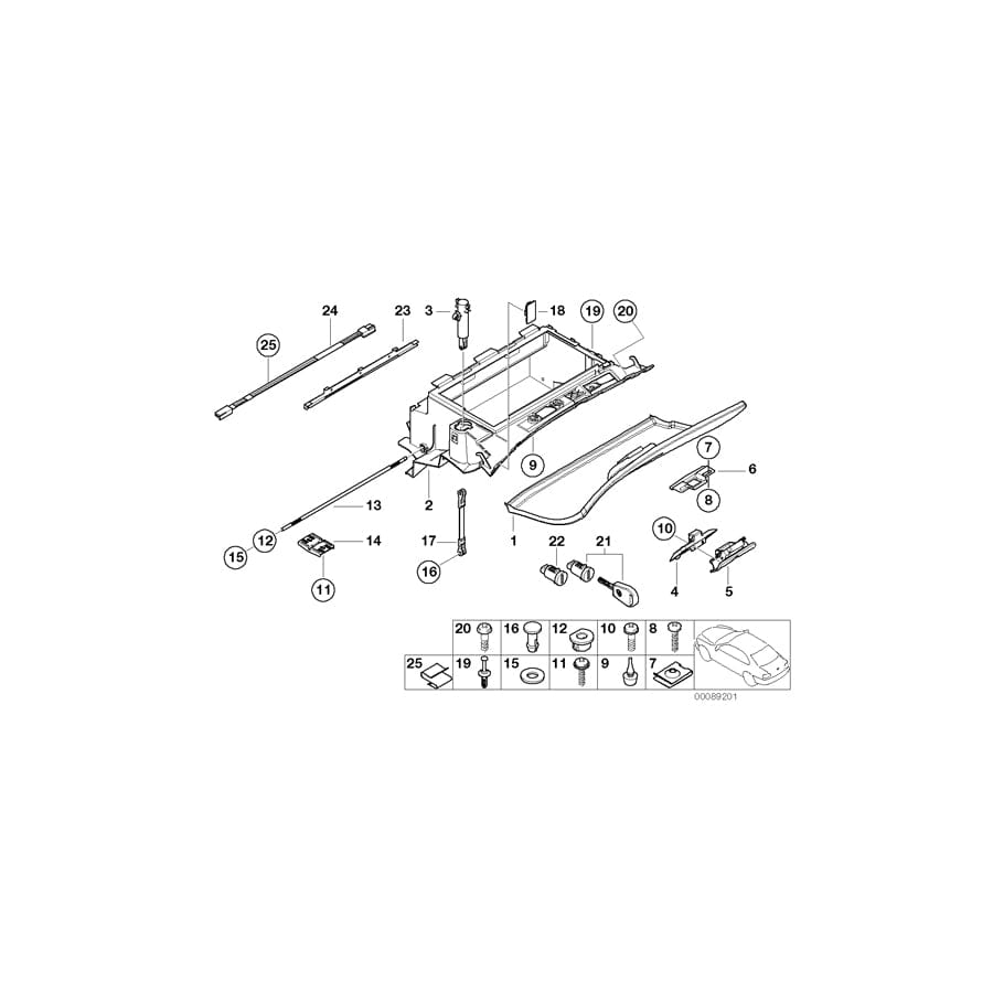 Genuine BMW 51168262570 E46 Glove Box Catch (Inc. 330Ci, 325Ci & 320Ci) | ML Performance UK Car Parts