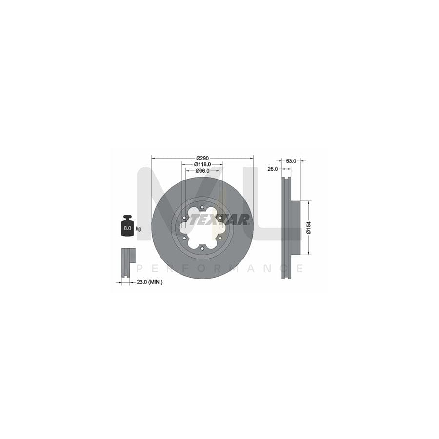 TEXTAR 93240600 Brake Disc Internally Vented, without wheel hub, without wheel studs | ML Performance Car Parts