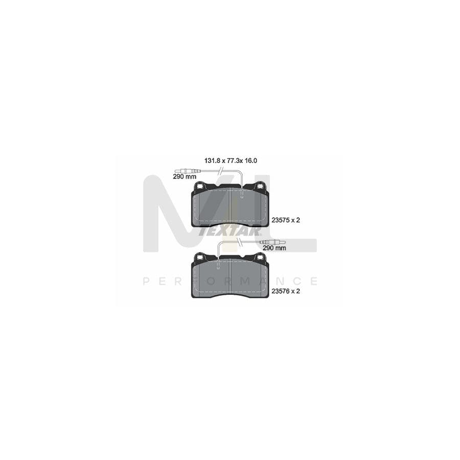 TEXTAR 2357501 Brake pad set with integrated wear warning contact | ML Performance Car Parts