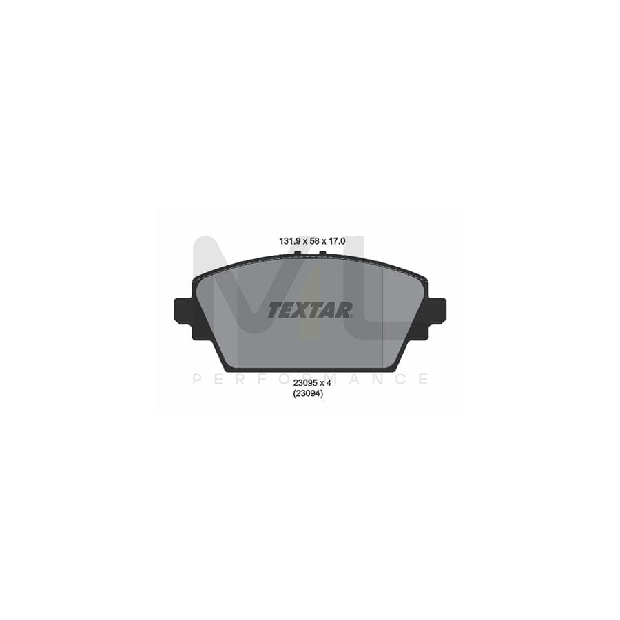 TEXTAR 2309501 Brake pad set not prepared for wear indicator | ML Performance Car Parts