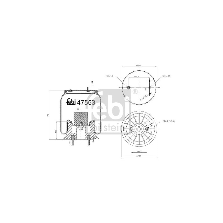 Febi Bilstein 47553 Boot, Air Suspension