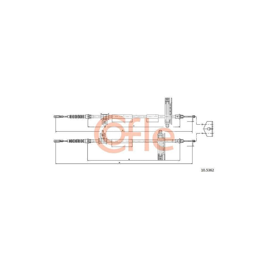 Cofle 10.5362 Hand Brake Cable For Ford Focus