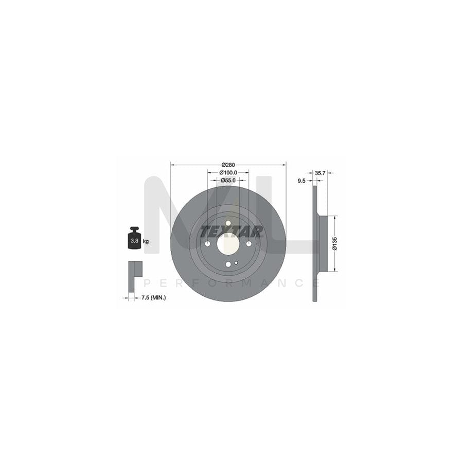 TEXTAR 92320003 Brake Disc Solid, Coated, without wheel hub, without wheel studs | ML Performance Car Parts