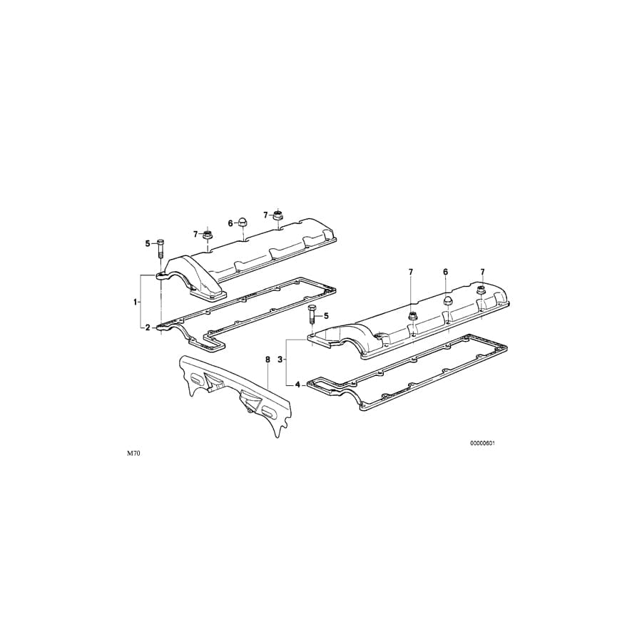 Genuine BMW 11121725808 E32 E31 Rocker Box Cover Right (Inc. 850CSi, 750iL & 750i) | ML Performance UK Car Parts