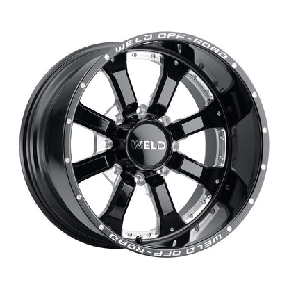 Weld W12500082476 Granada Eight W125 Wheel 20x10 8x165.1 ET-18 BS4.75 Gloss Black Mill