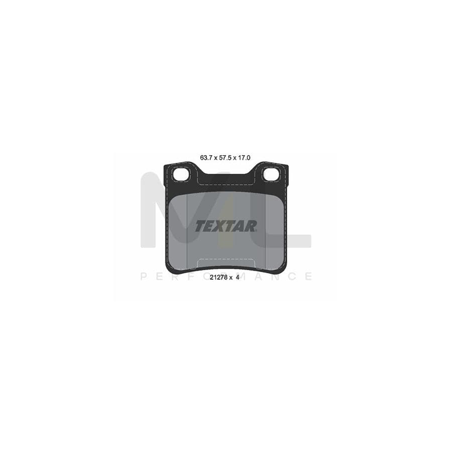 TEXTAR 2127803 Brake pad set not prepared for wear indicator, with accessories | ML Performance Car Parts