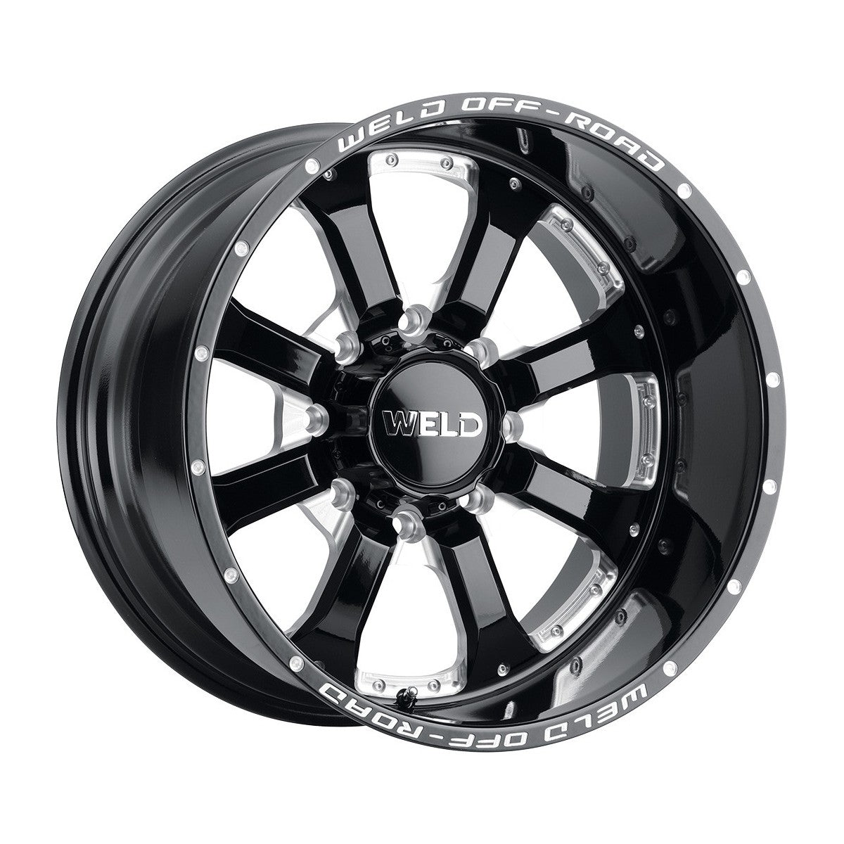 Weld W12500017476 Granada Eight W125 Wheel 20x10 8x170 ET-18 BS4.75 Gloss Black Mill