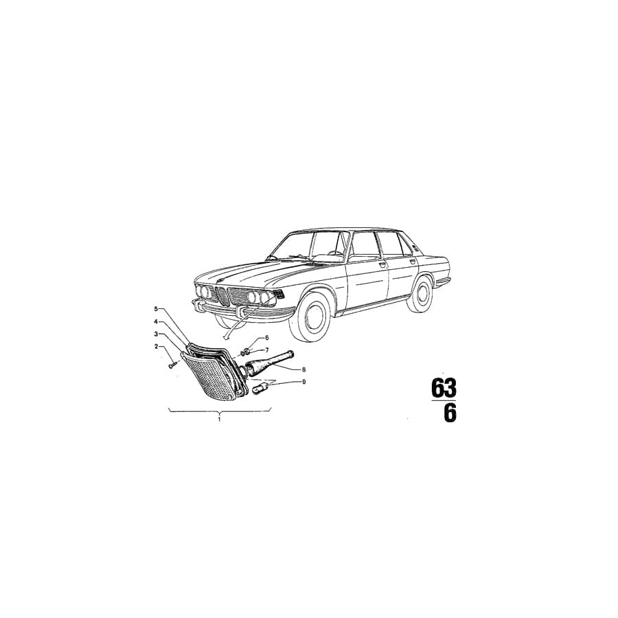 Genuine BMW 63131350002  Right Turn Indicator ECE (Inc. 3.3Li, 3.3L & 2800) | ML Performance UK Car Parts