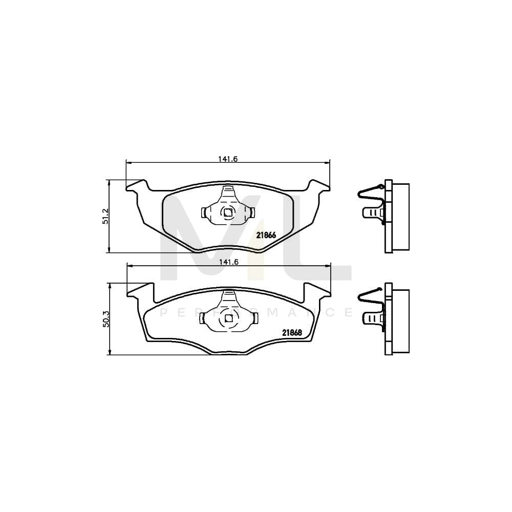 Hella 8DB 355 007-911 Brake Pad Set Not Prepared For Wear Indicator | ML Performance Car Parts