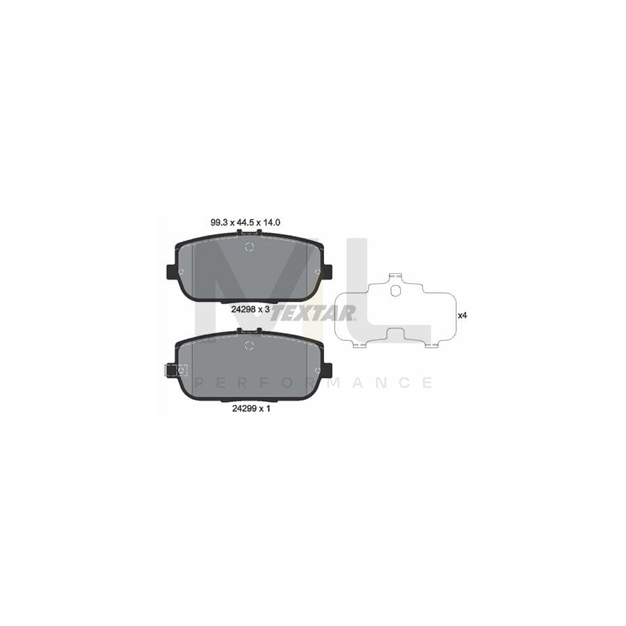 TEXTAR 2429801 Brake pad set with acoustic wear warning | ML Performance Car Parts