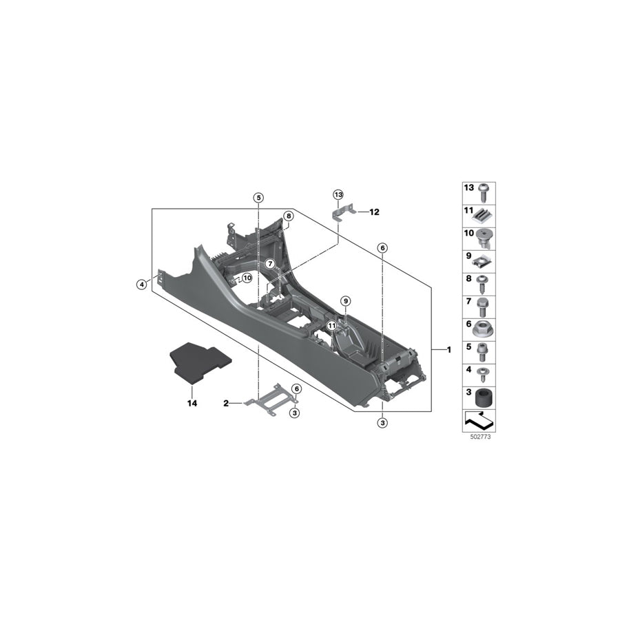 Genuine BMW 51166996349 G16 G14 G15 Center Console NACHTBLAU (Inc. M850iX, 840i & 840iX) | ML Performance UK