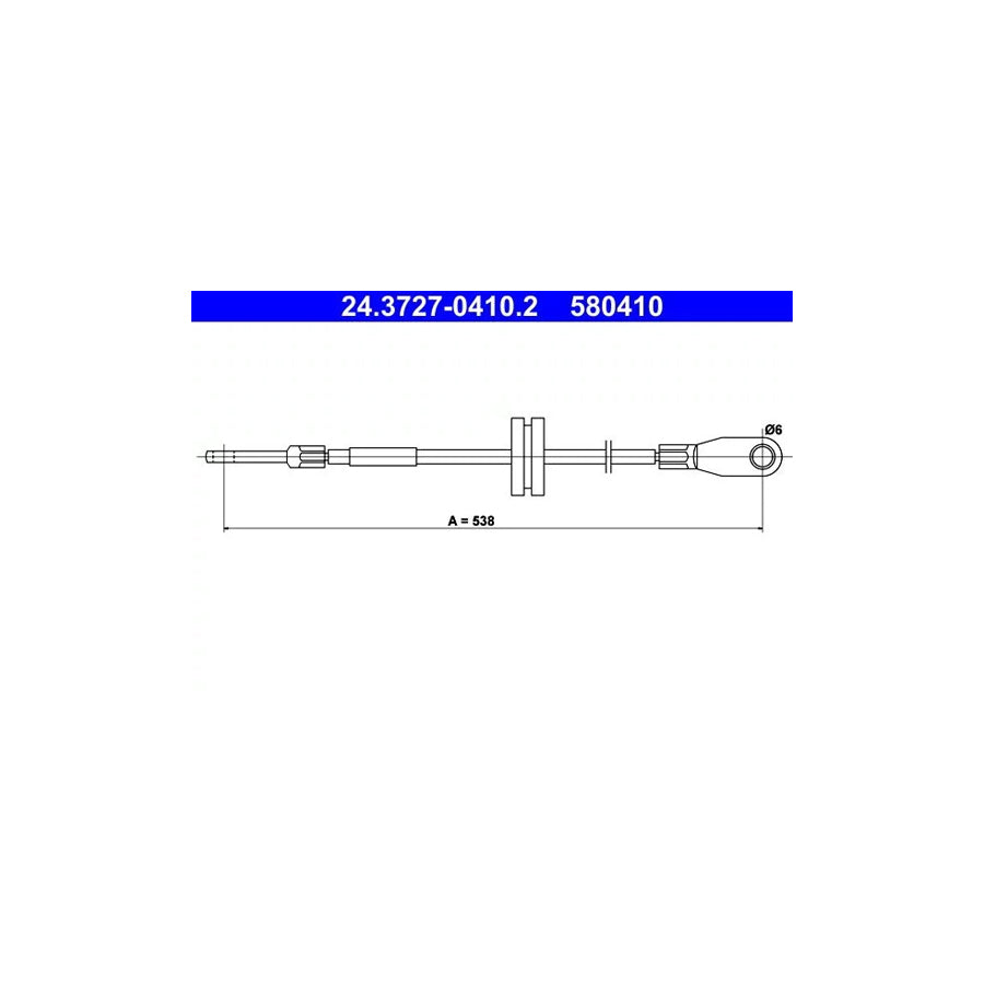 ATE 24.3727-0410.2 Hand Brake Cable Suitable For Mercedes-Benz 190 (W201)