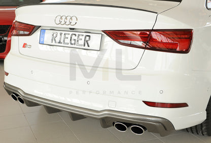 Rieger 00099615 Audi 8V S3 Rear Diffuser 5 | ML Performance UK Car Parts