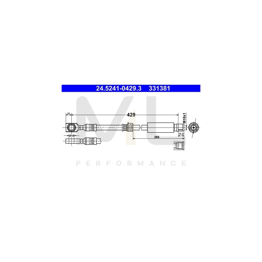 ATE 24.5241-0429.3 Brake Hose 429mm, M10x1 | ML Performance Car Parts